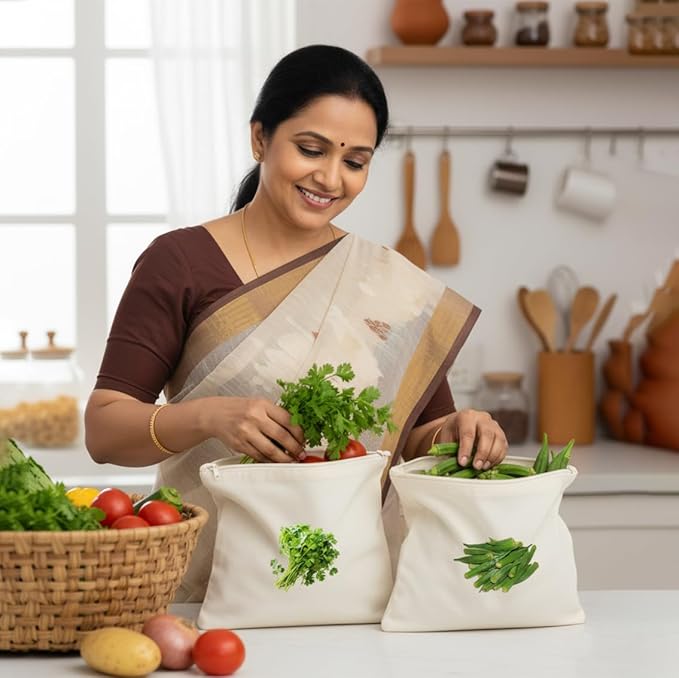 Reusable Vegetable Cotton Storage Bags