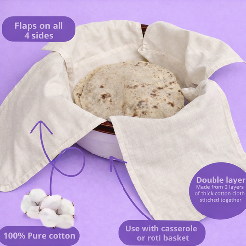 Premium Cotton Double Layer Roti Wrap Clothes with Flaps